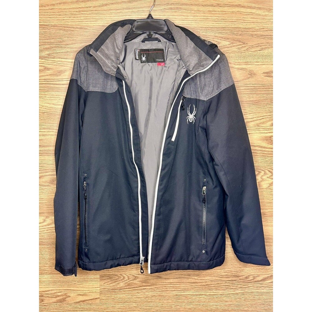SPYDER Thinsulate Full Zip Black/White w/ Hood Lightweight Jacket US S